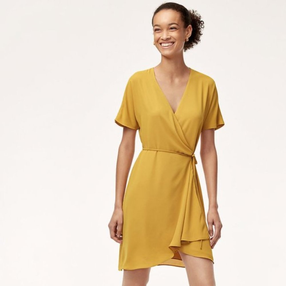 Babaton Short Wallace Wrap Dress Size L